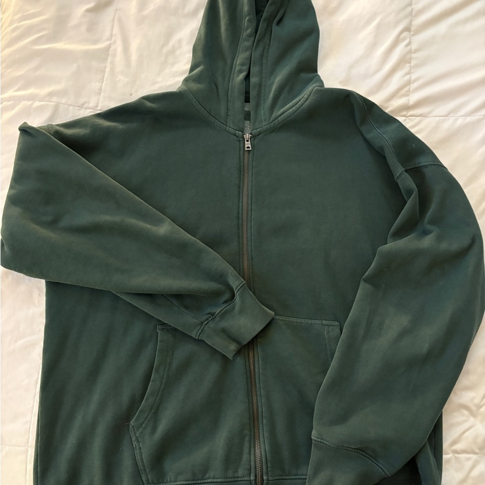Dark Green Zip-Up Hoodie